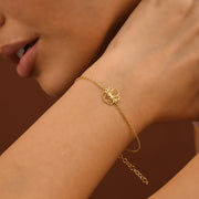 Cut Out Birthflower Bracelet - worn by a model
